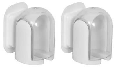 Image de Support pour brosses à dents, lot de 2, adhésif, fixation murale sans perçage, couvercle anti-poussière, plastique