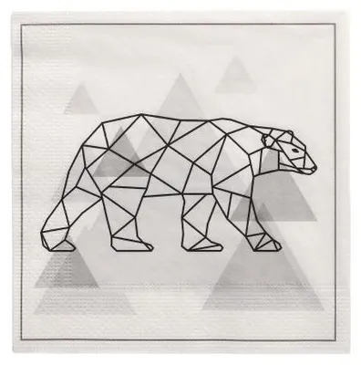 Produktbild von Servietten, 3-lagig 1/4-Falz 33 cm x 33 cm "Teddy"