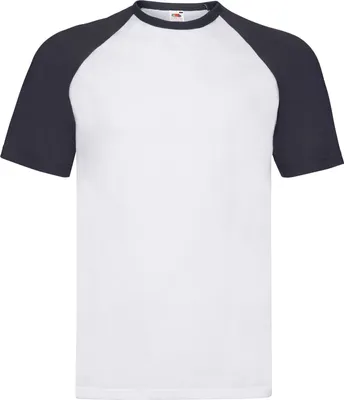 Immagine prodotto di Fruit of the Loom - T-Shirt für Herren/Damen Unisex - Baseball PC5796 (L) (Weiß/Marineblau)