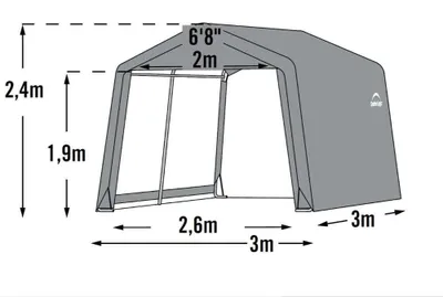 Zdjęcie produktu dla Szopa metalowa Shed-in-a-Box 9 m² Szafa na narzędzia Podłoga niedostępna Szopa ogrodowa 9 m² z dachem dwuspadowym