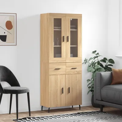 Obrázok produktu pre vidaXL Highboard Sonoma Oak 69,5x34x180 cm odvodený výrobok z dreva