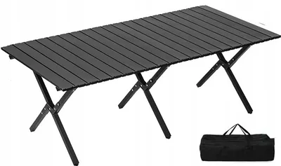 Immagine prodotto di Tavolo da giardino 120x90 cm ROBUSTO RESISTENTE Da campeggio BORSA ROBUSTA STABILE NERA