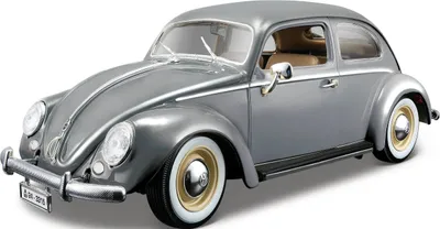 Produktbild von Bburago 18-12029G - Modellauto - Volkswagen Käfer-Beetle 1955 (grau, Maßstab 1:18) Modellauto Auto