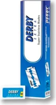 Produktbild von Derby Extra Stainless Steel Blue Double Edge Rasierklingen Packungsinhalt 10 Stück