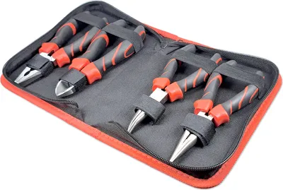Produktbild von Zangenset | 4-teilig | Kombizange, Spitzzange, Seitenschneider, Flachzange | im Etui
