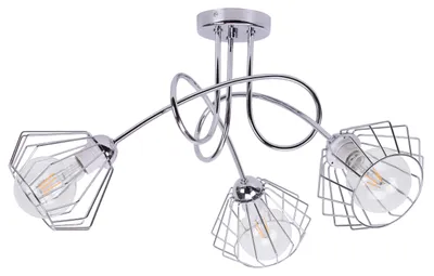 Immagine prodotto di Lampada a sospensione a LED, lampada da soffitto in filo metallico cromato, stile loft – Lampada a sospensione moderna di design per il soggiorno