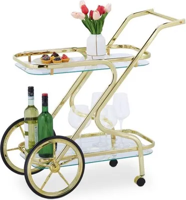 Produktbild von Servierwagen aus Messing und Glas