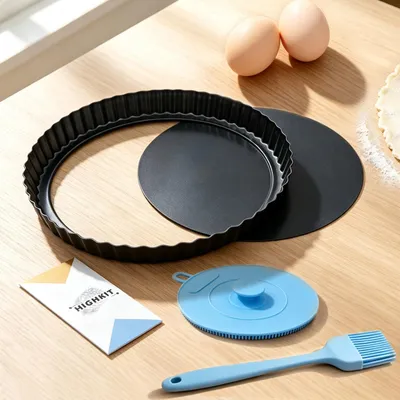 Quicheform 22 cm, antihaftbeschichtet, Carbonstahl, mit herausnehmbarem Boden