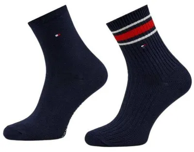 Zdjęcie produktu dla Skarpety damskie bawełniane Tommy Hilfiger 2 PACK 39-42 granatowe 2 PARY