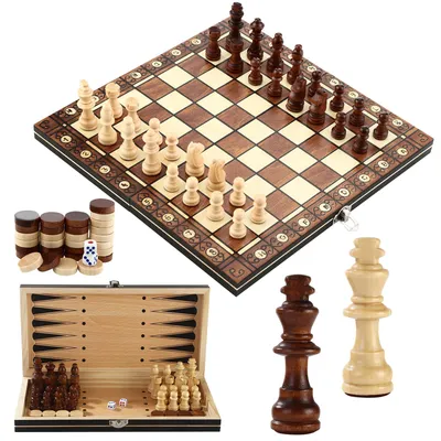 Produktbild von Schachspiel,3-in-1MagnetischesSchachspielausHolz, 29 x 29 cm Schachspiel Magnetisch,Faltbares magnetisches schachspiel, Schach für Kinder, geeignet für Partys, Familienaktivitäten