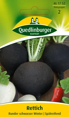 Produktbild von Rettich 'Runder schwarzer' Quedlinburger Gemüsesamen