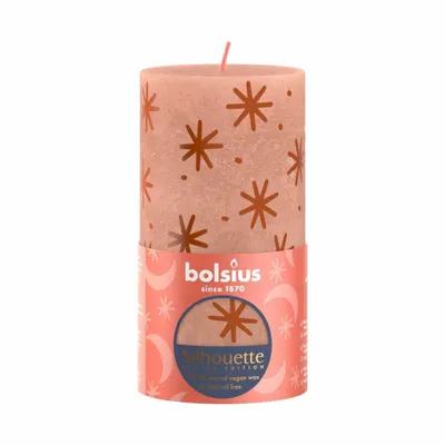 Productafbeelding van Bolsius kaars, Rustic Silhouette, cilinder, 68x130mm, Crème Caramel