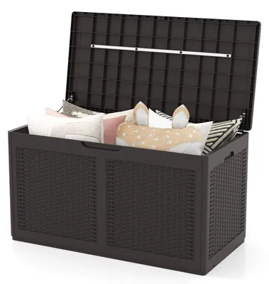 Produktbild von Aufbewahrungsbox, Gartenkiste, Terrassenbox – Rattan-Aufbewahrungsbox – 380 Liter – Wasserdichtes PP