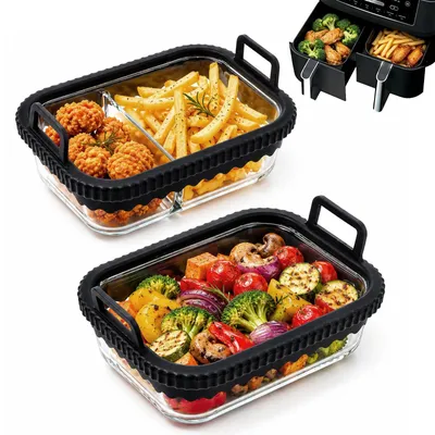 Produktbild von Set aus 2 Glasbackformen für Air Fryer