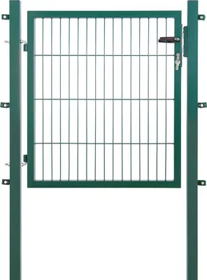 Produktbild von Arvotec Gartentor BxH 100x80 cm mit Schließzylinder und Zaunanschluss Moosgrün Gitterzauntor Stabmattentor Einzeltor Doppelstabmattentor Gartentür