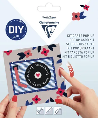 Zdjęcie produktu dla Zestaw POP-UP, podwójna kartka 135 x 135 mm + koperta 140 x 140 mm - Walentynki
