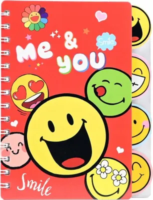 Produktbild von Emoji Notizbuch für Kinder liniert 16x19cm - Lustiges Tagebuch mit Smiley Motiv
