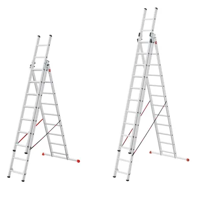 Produktbild von Hailo HobbyStep combi Mehrzweckleiter 3x9 Sprossen
