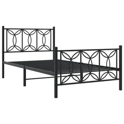 Immagine prodotto di Giroletto con Testiera e Pediera Metallo Nero 100x200 cm