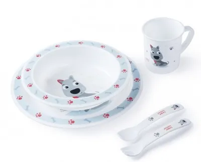 Obrázek produktu pro Canpol CANPOL BABIES plastikinių indų ir įrankių rinkinys CUTE ANIMALS, 4/401_blu