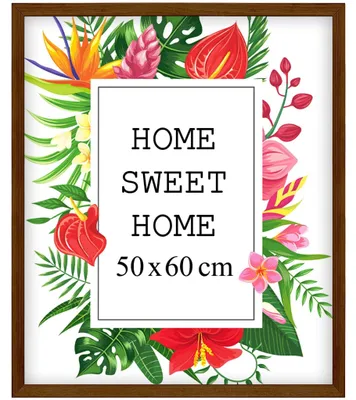 Obrázek produktu pro Rám na fotografie MG Design Braun, 50 x 60 cm – vyrobený z pravého dřeva s akrylovým sklem, vhodný k zavěšení i k postavení, pro fotografie, plakáty a puzzle