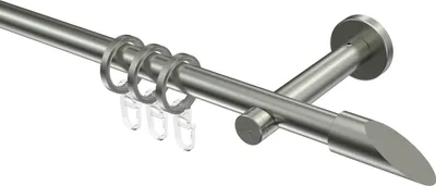 Produktbild von Interdeco Gardinenstange / Vorhangstange Edelstahl, Typ Enorma Santoni (Schräge), 16 mm Ø 1-läufig, 540 cm