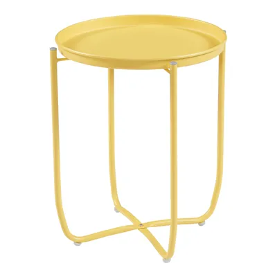 Produktbild von Tabletttisch ‘Sandefjord’ rund mit einem abnehmbaren Tablett Stahl 53 x 40 cm Gelb