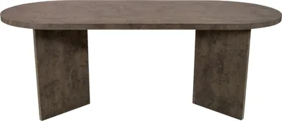 Produktbild von Esszimmertisch Ovi | 204 x 90 cm | Holz Graue-Optik | Tischplatte 40mm | Tischbeine in V-Form | ovaler Esstisch mit geraden Kanten | Holztisch Esszimmer | Esstisch Holz