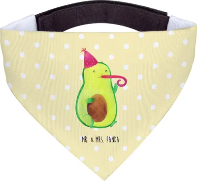 Produktbild von Mr. & Mrs. Panda Halstuch Für Hunde Avocado Feier - Gelb Pastell - Geschenk, Hundehalstuch, Geburtstag, Tröte, Hund, Schal, Gute Laune, Party