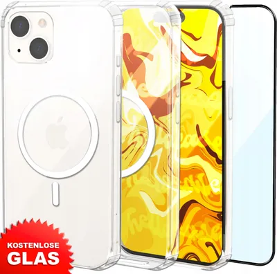 Produktbild von Handy Hülle MagSafe für Apple IPHONE 15 (6,1") Hülle Schutzhülle Case Premium Schutz Magnetisches klar transparent Etui - Displayschutzglas Gratis