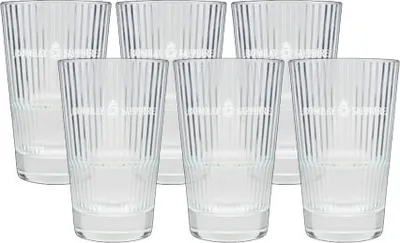 Produktbild von Bombay Sapphire 6er Set Longdrinkglas 6x geriffeltes Gin Glas Gläser mit Logo