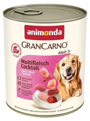 Produktbild von animonda GranCarno multi meat cocktail, Adult, Rind, Huhn, Spiel, Herz, Truthahn, 800 g, Ohne Soja