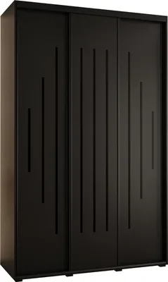 Produktbild von MEBLE KRYSPOL Davos 12 Schrank, drei Türen - 235,2x150x45 cm - Schwarz Schwarz Schwarz