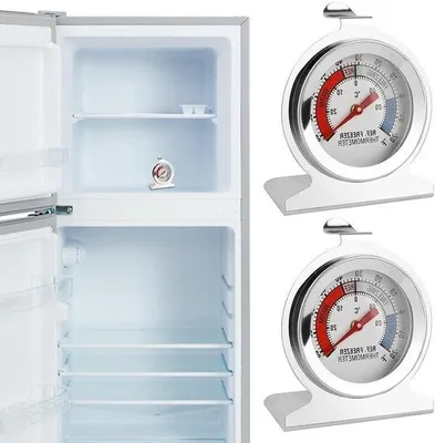 Zdjęcie produktu dla Termometr do lodówki ze stali nierdzewnej, zakres od -30°C do 30°C, szeroki wyświetlacz