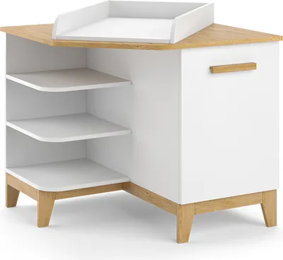Obrázek produktu pro Vitalispa Přebalovací pult Malia, 85 x 85.2 cm s dveřmi, Bílá/dub
