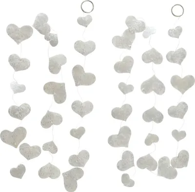 Capiz Girlande Boltze Capiz-Girlande Lale 2-fach - 180 Cm Weiße/silberne Blütengirlande Für Deko Herzlichen Glückwunsch Girlande