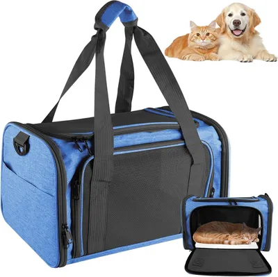 Immagine prodotto di Trasportino per animali domestici - Borsa da viaggio per gatti e cani - Trasporto sicuro - Design in rete traspirante - 40 x 25 x 25 cm