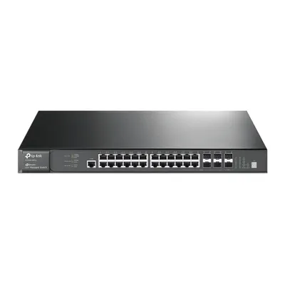 Produktbild von TP-Link T3700G-28TQ, Managed, L2/L3, Gigabit Ethernet (10/100/1000), Vollduplex, Rack-Einbau, 1U