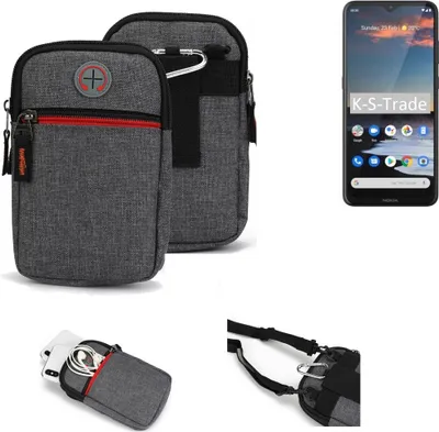 Produktbild von K-S-Trade Holster Gürteltasche kompatibel mit Nokia 5.3 Handy Tasche Schutz Hülle grau Zusatzfächer 1x