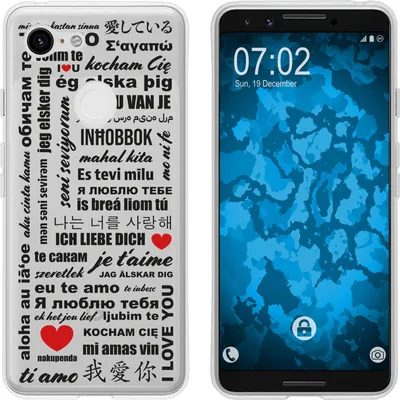 Produktbild von PhoneNatic Case kompatibel mit Google Pixel 3 Silikon-Hülle in Love Wörter M4