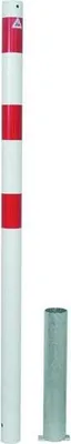 Produktbild von Absperrpfosten aus Stahlrohr Ø 60 mm, herausnehmbar, ohne Verschluss, mit Lackierung mit 2 Ösen