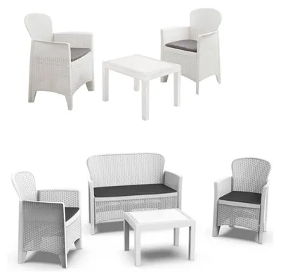 Produktbild von Curno - Gartenmöbel Set, Weiß, 6 Plätze  Italy