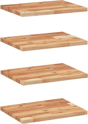 Productafbeelding van vidaXL Zwevende wandplanken, 4 stuks, 60x30x2 cm, massief acaciahout, geolied