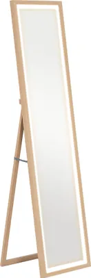 Produktbild von LED Ganzkörperspiegel, 40 x 160 cm, Touch-Steuerung, dimmbar, 3 Farben,  Eiche
