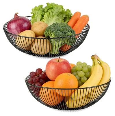 Obrázek produktu pro Omgoods – Sada dvou kovových misek na ovoce, rozměry 27,5 x 9 cm