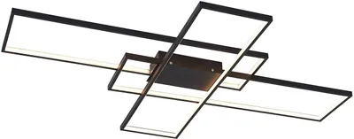 Produktbild von Lindby LED-Deckenleuchte Tetson, schwarz, Metall, dimmbar
