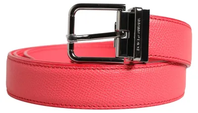 Produktbild von Dolce & Gabbana Pink Calf Leather Silver Metal Buckle Belt 70 cm / 28 Inches