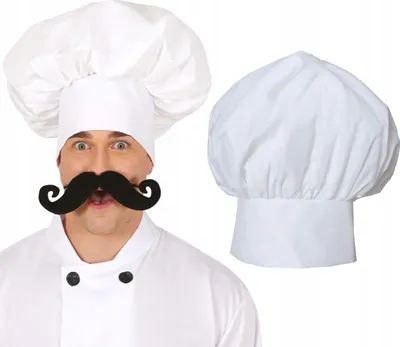 Productafbeelding van Koksmuts, wit, carnaval, feestaccessoire, vastenavond, grappige kostuum, chef-outfit, kleur: wit