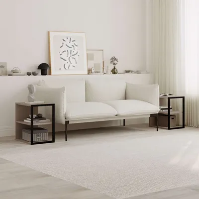 Imagen del producto de Skye Decor, modelo Echo, juego de mesitas auxiliares, 100% tablero de partículas melaminado, color marrón claro, dimensiones: 30 x 42 x 45 cm