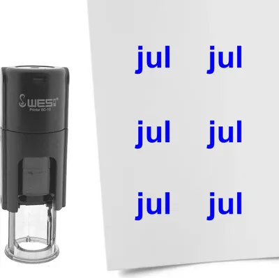 Produktbild von CombiCraft Selbstfärbender Stempel 'Monatskürzel Jul' in der Farbe Blau, Ø10mm